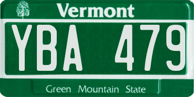 VT license plate YBA479