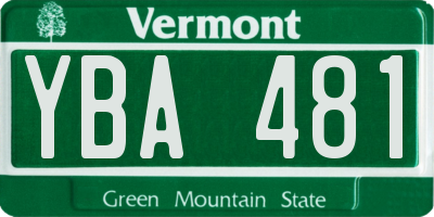 VT license plate YBA481