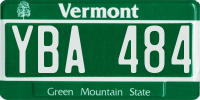 VT license plate YBA484