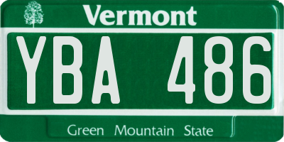 VT license plate YBA486
