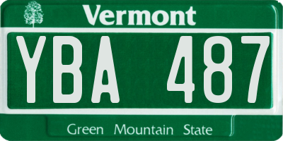 VT license plate YBA487