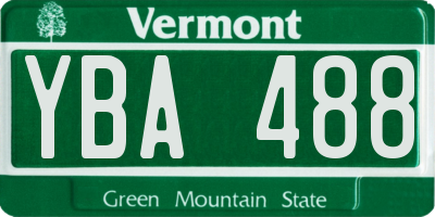 VT license plate YBA488