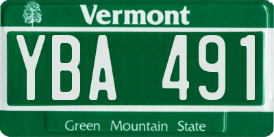 VT license plate YBA491