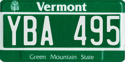 VT license plate YBA495