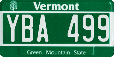 VT license plate YBA499