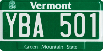 VT license plate YBA501