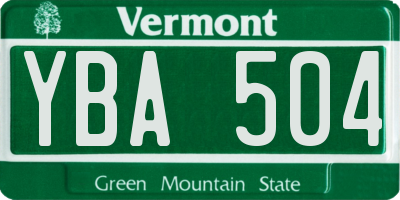 VT license plate YBA504