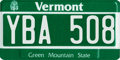 VT license plate YBA508