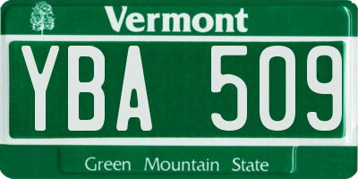 VT license plate YBA509