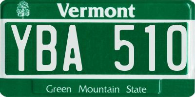 VT license plate YBA510