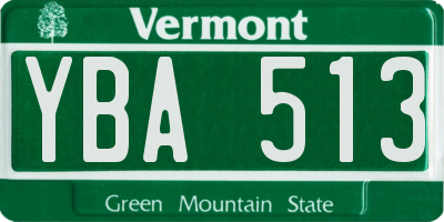 VT license plate YBA513