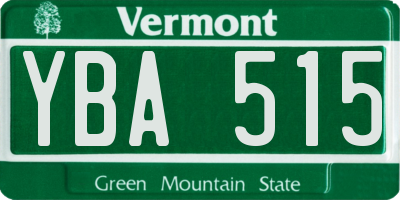 VT license plate YBA515