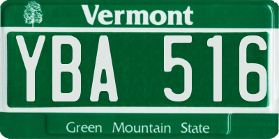 VT license plate YBA516