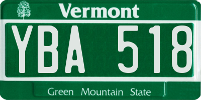 VT license plate YBA518