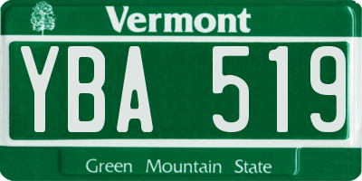 VT license plate YBA519