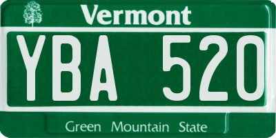 VT license plate YBA520