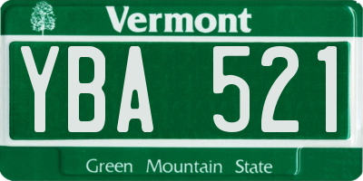 VT license plate YBA521