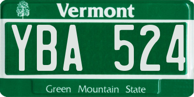 VT license plate YBA524