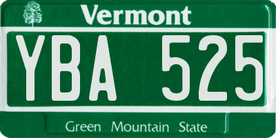 VT license plate YBA525