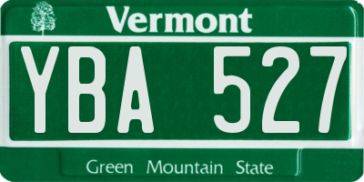 VT license plate YBA527