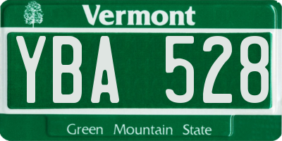VT license plate YBA528