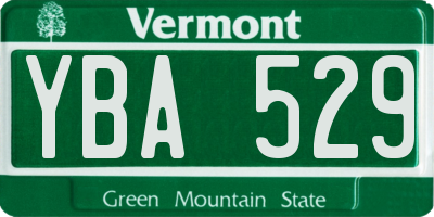 VT license plate YBA529