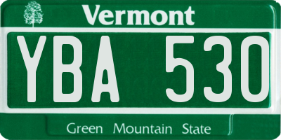 VT license plate YBA530