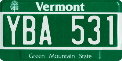 VT license plate YBA531