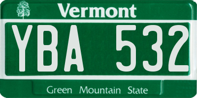VT license plate YBA532