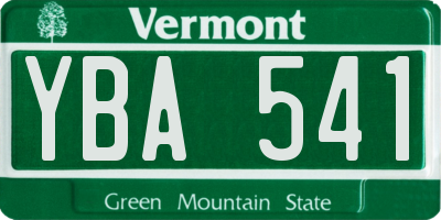 VT license plate YBA541