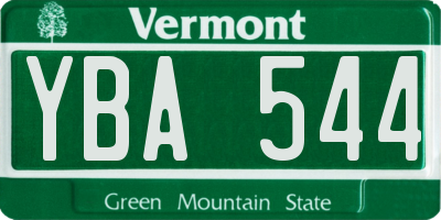 VT license plate YBA544