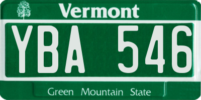 VT license plate YBA546