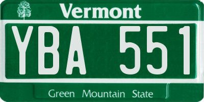 VT license plate YBA551