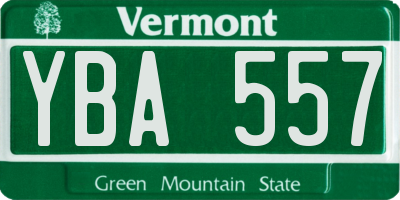 VT license plate YBA557