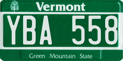 VT license plate YBA558