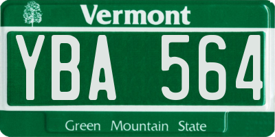 VT license plate YBA564