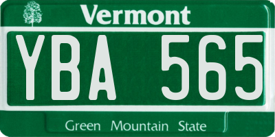 VT license plate YBA565