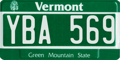 VT license plate YBA569