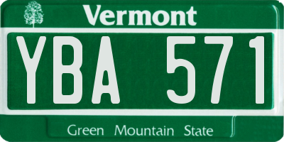 VT license plate YBA571