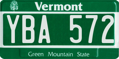 VT license plate YBA572
