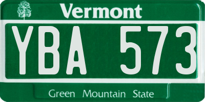 VT license plate YBA573
