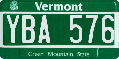 VT license plate YBA576