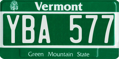 VT license plate YBA577