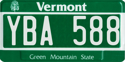 VT license plate YBA588