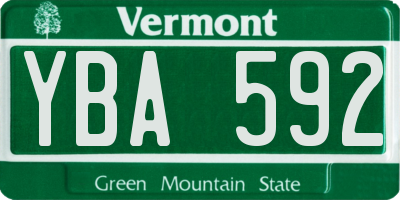 VT license plate YBA592
