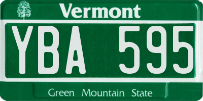 VT license plate YBA595