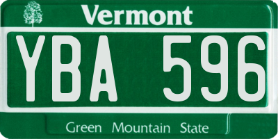VT license plate YBA596