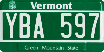 VT license plate YBA597