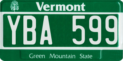 VT license plate YBA599