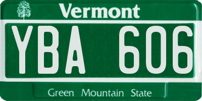 VT license plate YBA606